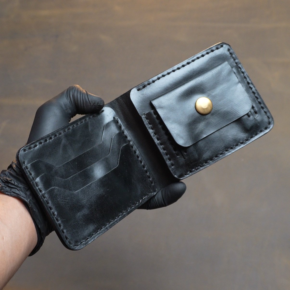 Sher slim bifold leather wallet (hand crafted)